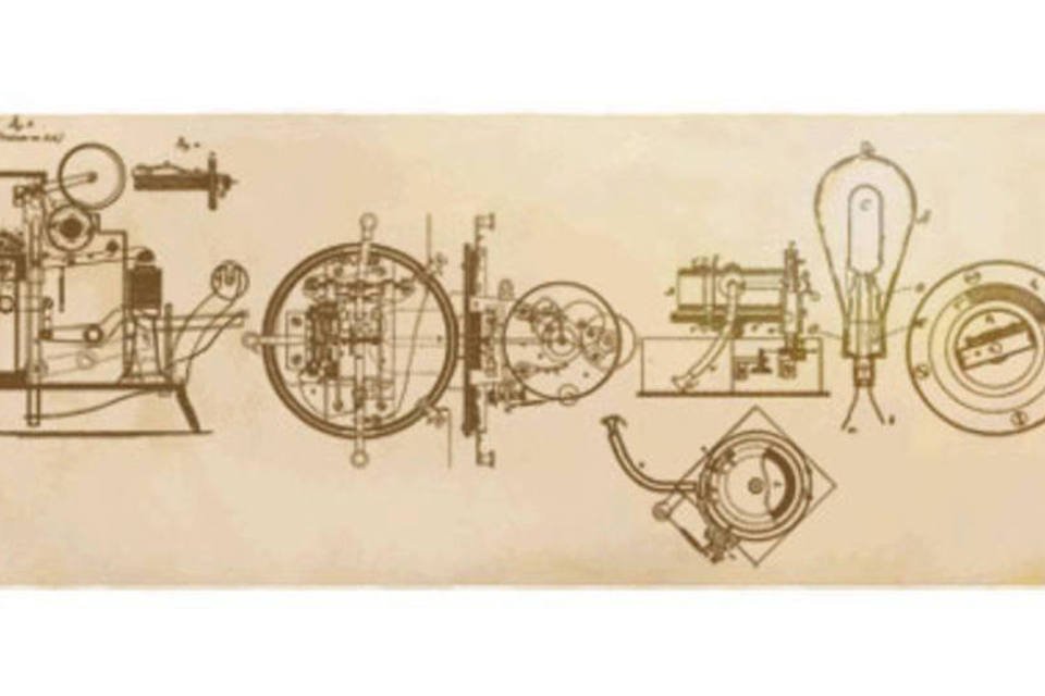 O logo do Google foi alterado para homenagear os 164 anos do nascimento de Thomas Edson (Google)