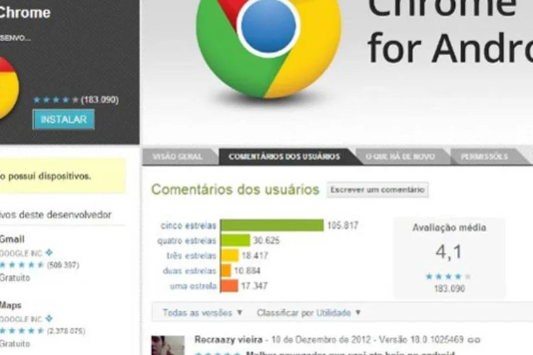 
	Avalia&ccedil;&atilde;o do Chrome no Google Play:&nbsp;empresa requer que os clientes usem o mesmo nome do perfil do Google Plus com o objetivo de evitar a anonimidade
 (Reprodução)