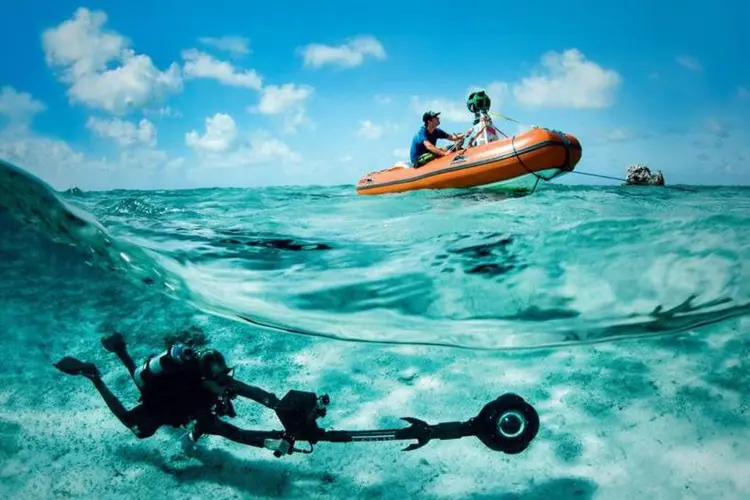 Vista do fundo do mar: equipe do Google coleta imagens em Fernando de Noronha (Divulgação/Divulgação)
