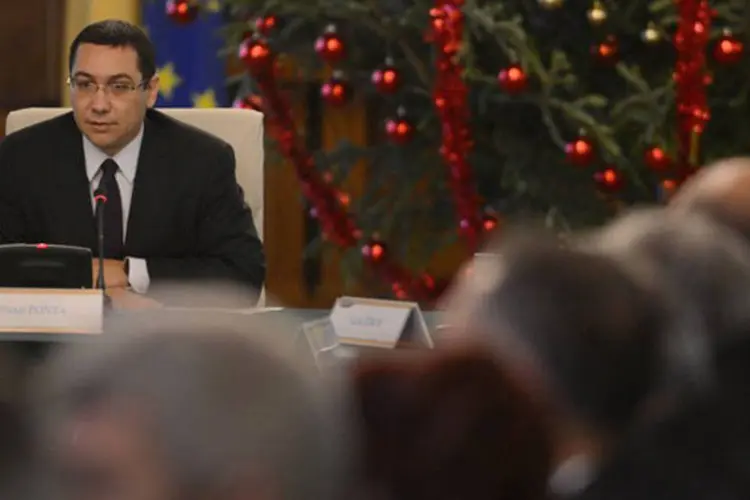 O primeiro-ministro romeno, Victor Ponta: o chefe de Estado, com mandato até 2014, é criticado principalmente pelo duplo discurso em relação aos valores europeus (©afp.com / Daniel Mihailescu)