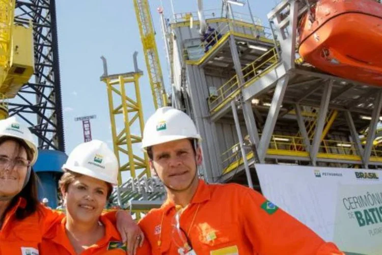Presidente Dilma Rousseff durante Cerimônia de batismo da plataforma P-59 (Roberto Stuckert Filho/Presidência da República)