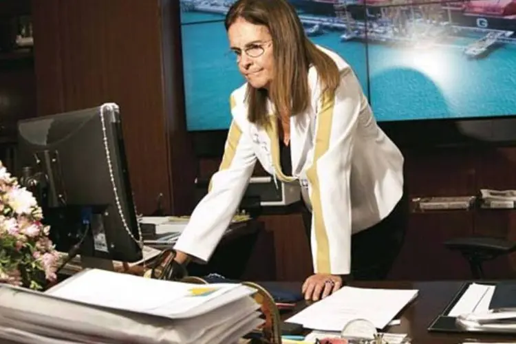 Graça Foster, na sala da presidência da Petrobras (Marcelo Correa/EXAME.com)