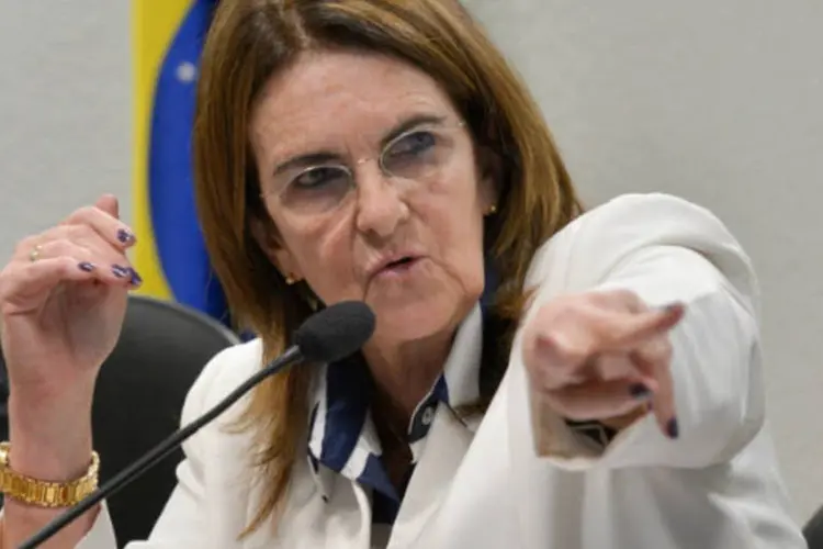 
	Presidente da Petrobras, Gra&ccedil;a Foster: executiva lembrou que a companhia concluiu em 2013 nove plataformas
 (Wilson Dias/ABr)