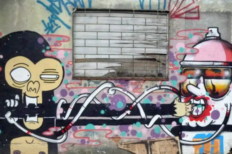 
	Grafite do Bairro Cambuci, em S&atilde;o Paulo: novidade aparece logo ap&oacute;s o Google adicionar os grafites paulistanos no &ldquo;Google Art Project&rdquo;
 (Luciana Carvalho)