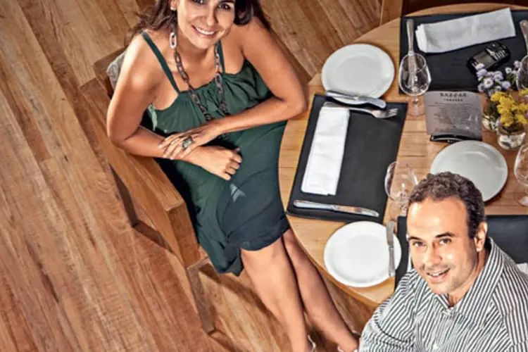 Cristiana Beltrão e André Paraíso, donos da rede de restaurantes carioca Bazzar (Marcelo Correa)