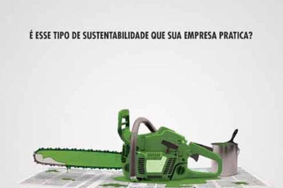 
	Cartaz sobre campanha Greenwashing: &eacute; preciso cuidado com as armadilhas dos falsos produtos ecosustent&aacute;veis
 (Divulgação)