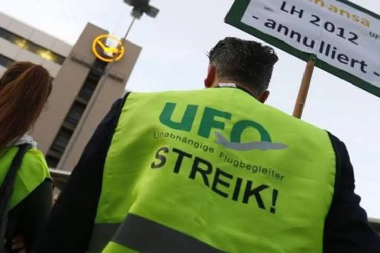 Greve dos funcionários da Lufthansa em Frankfurt, na Alemanha (Kai Pfaffenbach/Reuters)