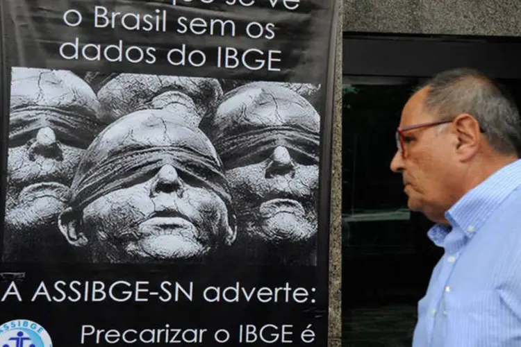 Manifestação dos funcionários do IBGE pela autonomia técnica e democratização do órgão (Tânia Rêgo/Agência Brasil)