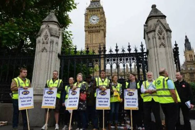 Greve em Londres: dia terá como ponto alto as manifestações em todo o país (Carl Court/AFP)