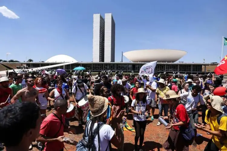 Grito dos Excluídos faz manifestação contra o governo do presidente Michel Temer, na Esplanada dos Ministérios (Marcelo Camargo/Agência Brasil))