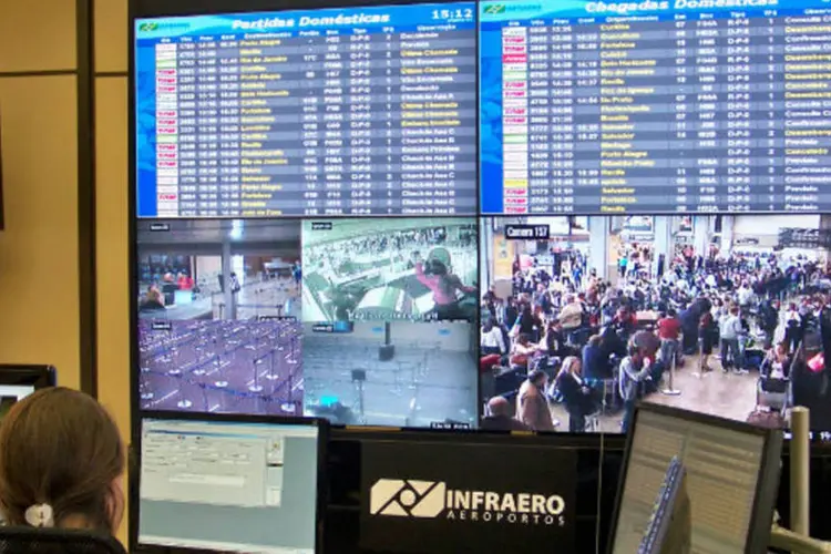 
	Central de monitoramento da Infraero no Aeroporto de Guarulhos, em S&atilde;o Paulo
 (Infraero/Divulgação)