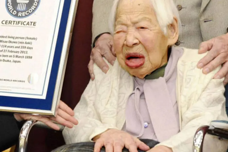 Misao Ookawa nunca teve uma doença grave em sua vida, casou-se em 1919 e teve três filhos, quatro netos e seis bisnetos (Kyodo/Reuters)