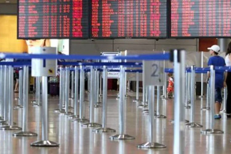 Aeroporto de Ben Gurion: braço armado do Hamas lançou foguetes (Gil Cohen Magen/AFP)
