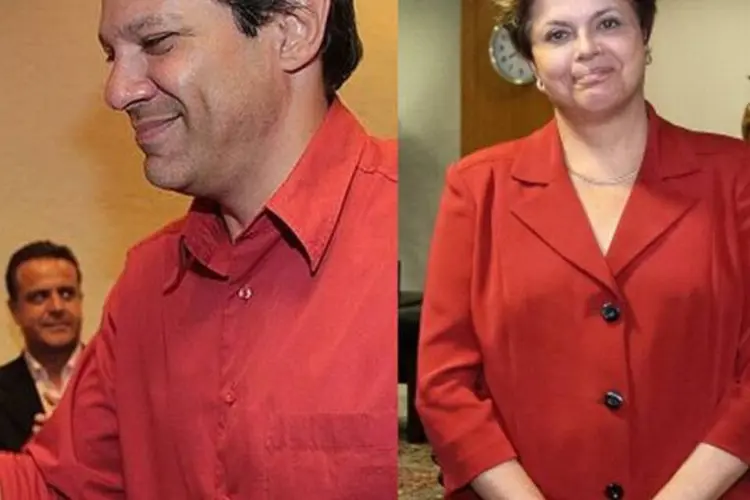 Candidato Fernando Haddad recebeu apoio da presidente Dilma Rousseff (Divulgação/Paulo Pinto/Presidência/Montagem EXAME.com)