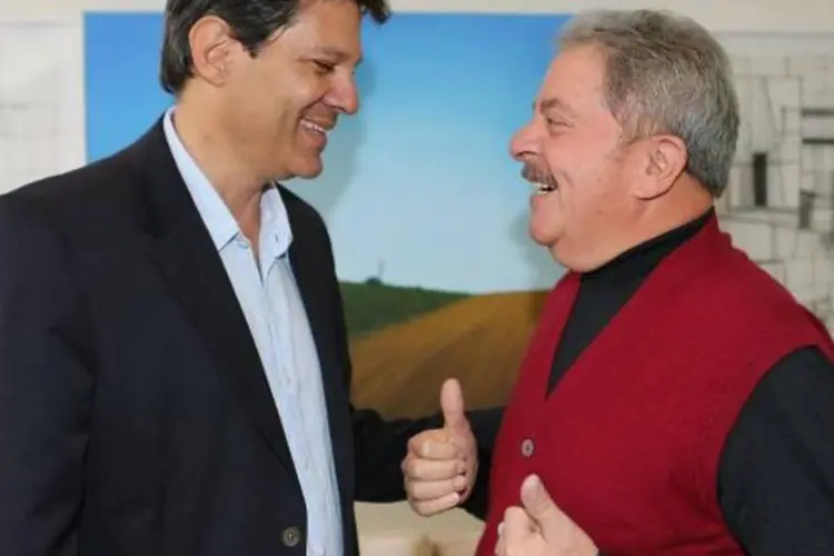 
	Fernando Haddad e Lula: um insucesso de Haddad ser&aacute; uma derrota para Lula, que imp&ocirc;s seu nome como candidato
 (Ricardo Stuckert/Instituto Lula)