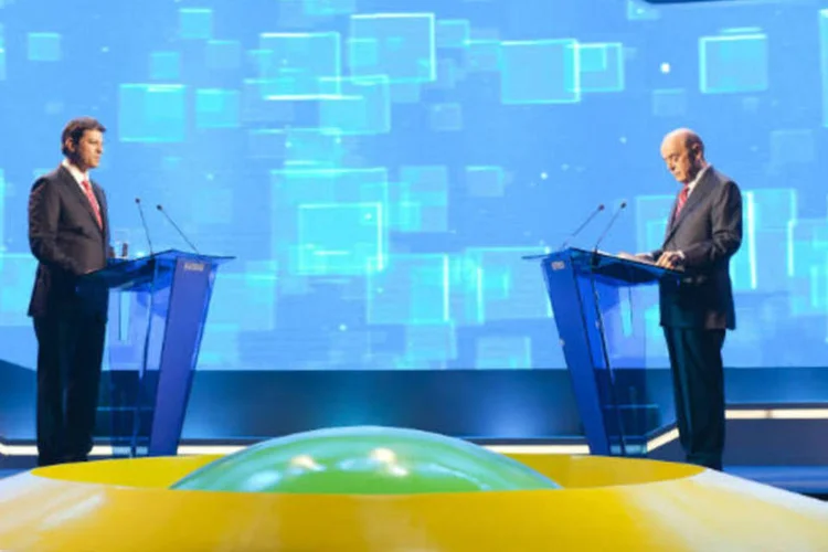 Serra e Haddad: gestão Kassab e mensalão foram citadas diversas vezes. (Divulgação)