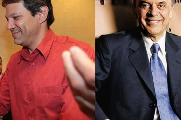 
	Fernando Haddad, do PT, e Jos&eacute; Serra, do PSDB: brancos e nulos somam 10 por cento, e 5 por cento dos entrevistados n&atilde;o souberam responder
 (Divulgação/Paulo Pinto/Montagem de EXAME.com)