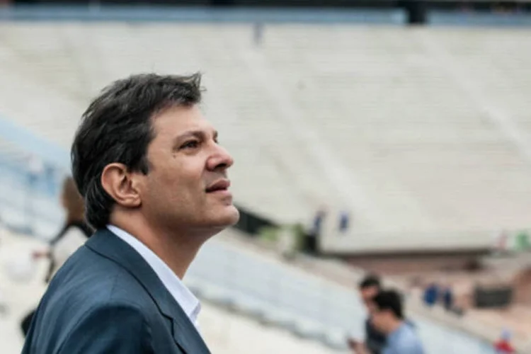 O prefeito de São Paulo Fernando Haddad durante visita a obras da Arena Corinthians, o Itaquerão (Marcelo Camargo/ABr)