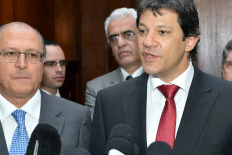 
	Geraldo Alckmin (PSDB) e Fernando Haddad (PT): o projeto or&ccedil;ament&aacute;rio passar&aacute; por 21 audi&ecirc;ncias p&uacute;blicas antes de ser votado pelos deputados estaduais at&eacute; o fim do ano
 (Fernando Pereira/Prefeitura de São Paulo)