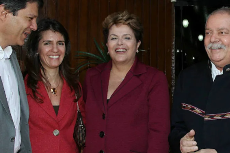 Fernando Haddad, Ana Estela Haddad, Dilma Rousseff e Lula. Foto: Ricardo Stuckert/Instituto Lula (Instituto Cidania / Divulgação)