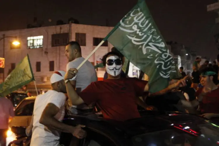 Protesto em apoio ao Hamas na Palestina: israel começou ofensiva em 8 de julho (AFP/Getty Images)