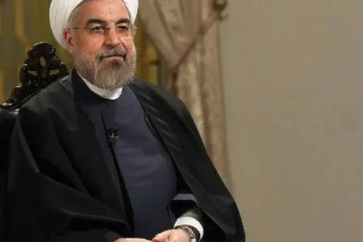 Hassan Rohani em entrevista: nas últimas semanas, o governo dos EUA declarou que mantém a opção militar contra o polêmico programa nuclear iraniano (AFP)