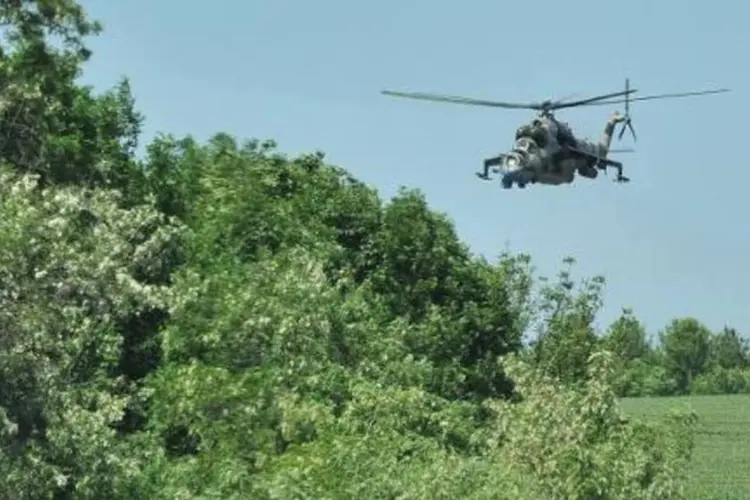 Helicóptero militar ucraniano: em 22 de maio, 17 militares morreram no leste do país (Genya Savilov/AFP)