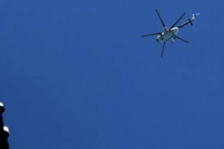 Helicóptero: o helicóptero pertence à Força Armada Nacional Bolivariana da Venezuela (FANB) (Aris Messinis/AFP)