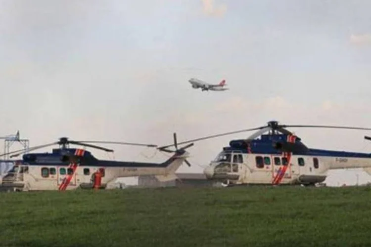 Helicópteros da Líbia em Malta: aeronaves não tinham autorização para deixar país (Ben Borg Cardona/AFP)