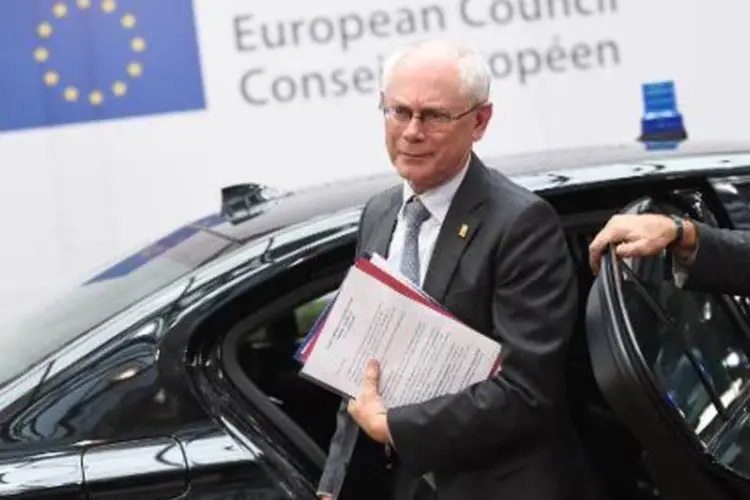 O presidente do Conselho Europeu, Herman Van Rompuy, antes da reunião de chefes de Estado e de Governo em Bruxelas (Emmanuel Dunand/AFP)
