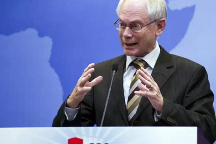 Herman Van Rompuy confirmou o acordo para mudança do Tratado de Lisboa (Victor Fraile/Getty Images)