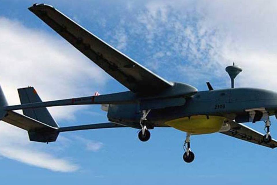 O avião-robô israelense Heron será usado pela Polícia Federal brasileira (Reynaldo Ramon / USAF)