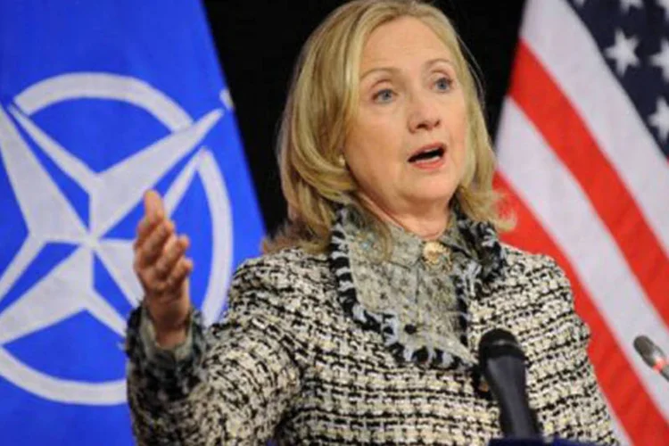 A secretária de Estado, Hillary Clinton: aqueles com sangue nas mãos não "podem ficar no poder" (©AFP / John Thys)