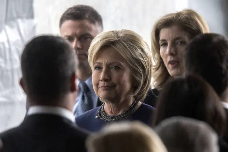 Hillary Clinton no funeral de Nancy Reagan: comentários sobre luta contra AIDS foram criticados (David McNew / Getty Images)