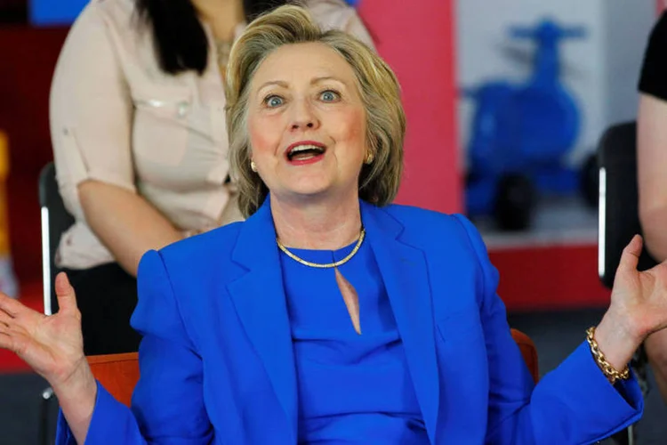 
	Hillary Clinton: as pesquisas indicam uma vit&oacute;ria de Sanders em Kentucky e Hillary tenta desesperadamente conter a fuga de votos
 (John Sommers II / Reuters)