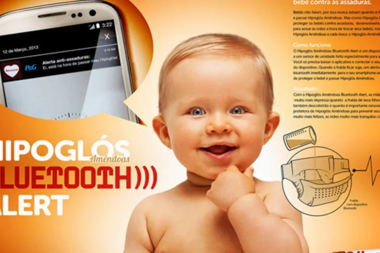 
	Aplicativo da Hipoglos com Bluetooth: aviso via celular na hora certa de trocar as fraldas
 (Reprodução)
