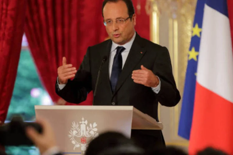 
	O presidente da Fran&ccedil;a, Fran&ccedil;ois Hollande: entre janeiro e mar&ccedil;o, as importa&ccedil;&otilde;es do pa&iacute;s subiram 0,2%, em rela&ccedil;&atilde;o &agrave; queda anterior de 1%, enquanto as exporta&ccedil;&otilde;es ca&iacute;ram 0,7%
 (REUTERS/Philippe Wojazer)