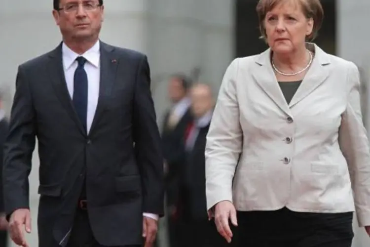 
	No encontro desta quinta em Berlim, a chanceler alem&atilde;, Angela Merkel, e o presidente franc&ecirc;s, Fran&ccedil;ois Hollande, tratar&atilde;o da situa&ccedil;&atilde;o da Gr&eacute;cia
 (Sean Gallup/Getty Images)