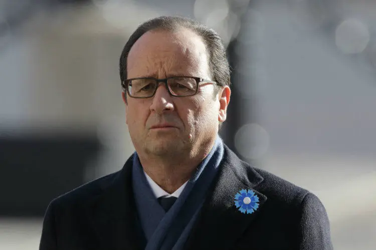 O presidente francês, François Hollande, em cerimônia de inauguração de memorial dedicado à Primeira Guerra Mundial (Philippe Wojazer/Reuters)