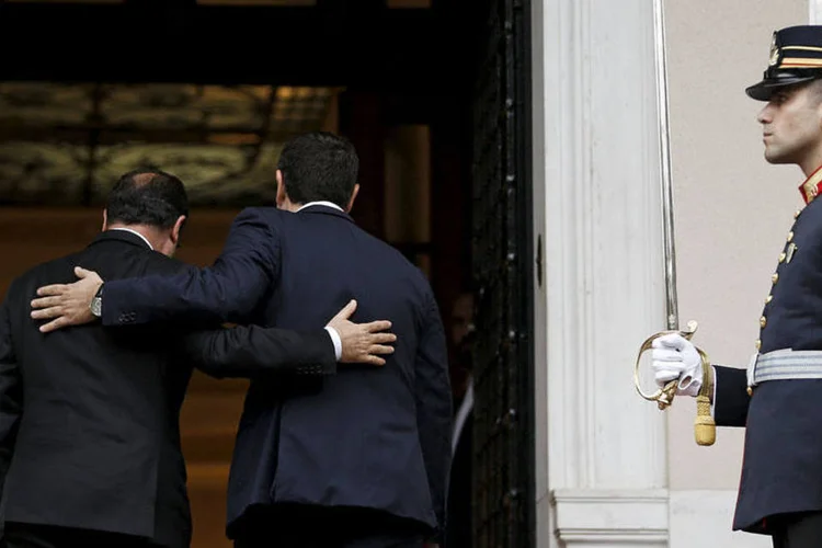 O presidente francês François Hollande e o premiê grego Alexis Tsipras (REUTERS/Alkis Konstantinidis)
