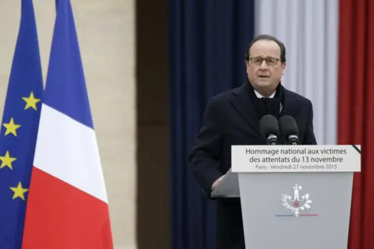 
	Fran&ccedil;ois Hollande: o presidente da Fran&ccedil;a afirmou que seu pa&iacute;s &quot;nunca ir&aacute; aceitar&quot; amea&ccedil;as a seus fazendeiros e sua cultura.
 (REUTERS/Philippe Wojazer)