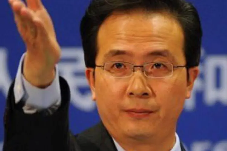 
	Hong Lei, ministro de Rela&ccedil;&otilde;es Exteriores da China: o projeto de lei antiterror causou preocupa&ccedil;&otilde;es no Ocidente
 (Frederic J. Brown/AFP)