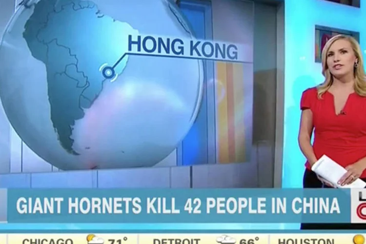 CNN mostra mapa de Hong Kong no Brasil: mapa acima foi realmente exibido pela emissora norte-americana, em um dos prováveis maiores erros do canal (Reprodução)