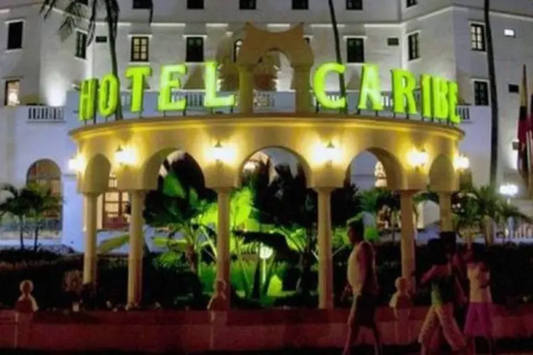 Fachada do hotel Caribe em Cartagena, onde os agentes do Serviço Secreto se hospedaram durante a Cúpula das Américas (Manuel Pedraza/AFP)