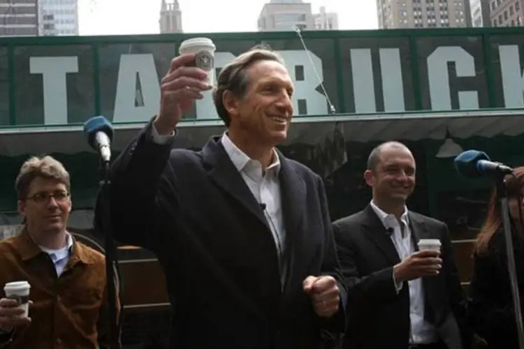 O CEO da Starbucks, Howard Schultz: ele quer deixar os políticos sem dinheiro (Mario Tama/Getty Images)