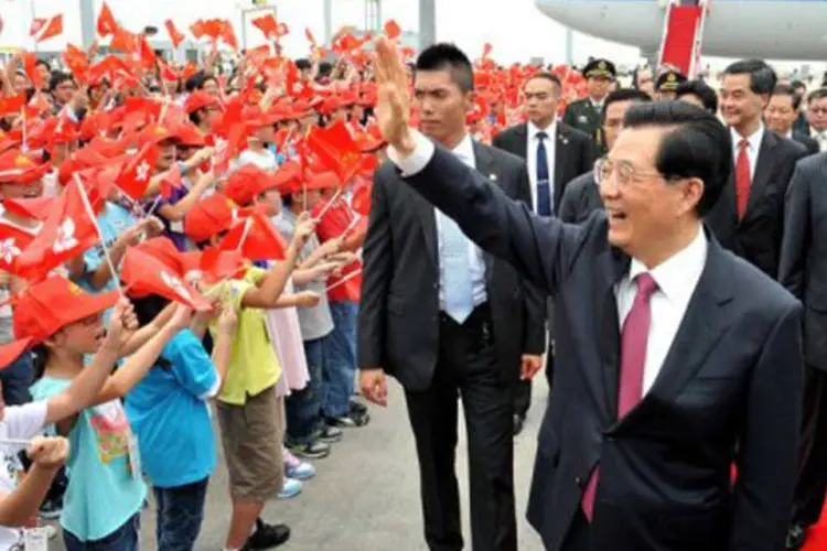 O presidente chinês, Hu Jintao: Hong Kong tem o status de uma região semiautônoma (Information Services Department/AFP)