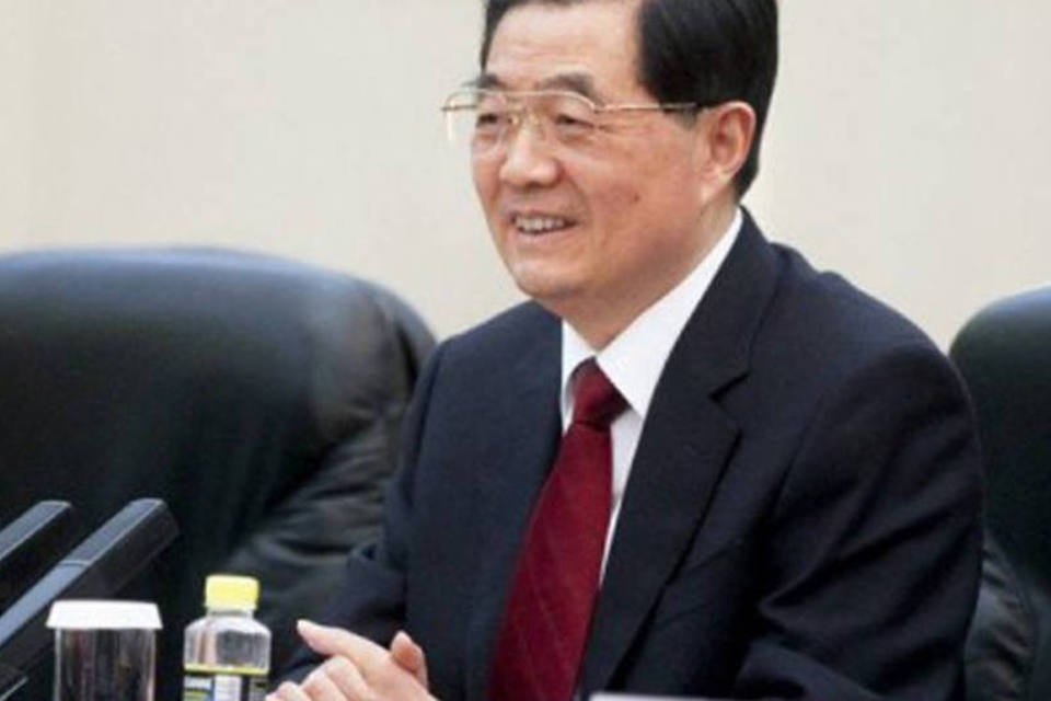 O presidente chinês, Hu Jintao: ele viu um de seus colaboradores ser rebaixado por um novo escândalo
 (Diego Azubel/AFP)