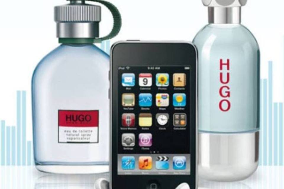 Apple e Hugo Boss: notas musicais saem de iPod e viram perfume (Reprodução)