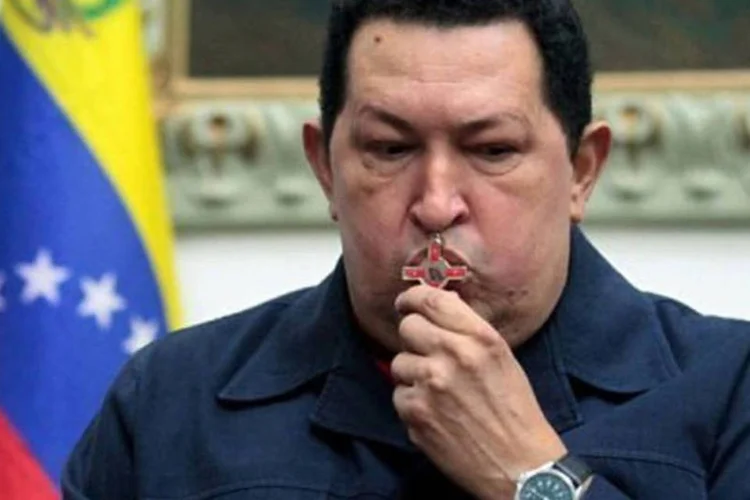 O presidente da Venezuela, Hugo Chávez, em Caracas (AFP)