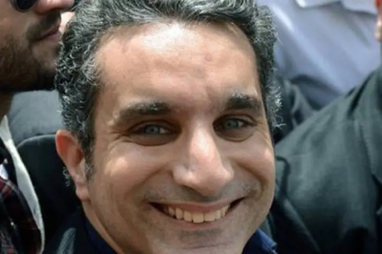 O humorista Basem Yussef: "Tenho a impressão de que querem nos esgotar física, emocional e financeiramente", afirmou o humorista pelo Twitter. (©afp.com / Khaled Desouki)